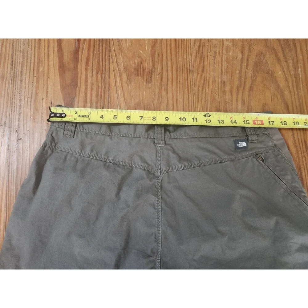 The North‎ Face Mens Stretch Cotton Shorts Sz Large Brown Zip Pocket Gorpcore